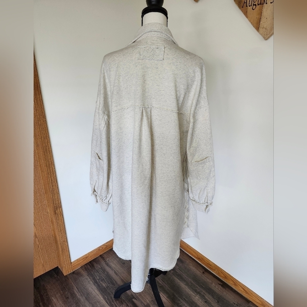 POL Oversized Long Cream Button-Up Cardigan Sweater - Picture 5 of 6